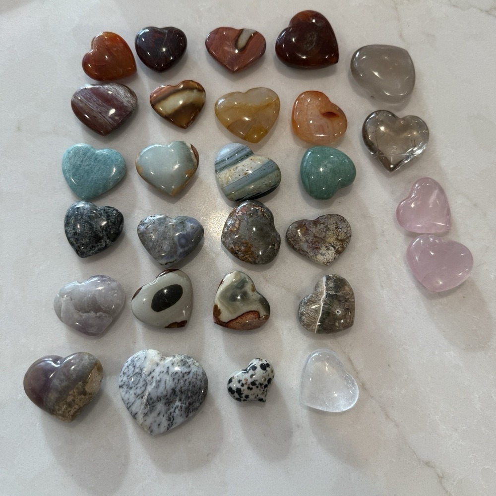 Heart/Puffy‎ Heart Polished Stones And Healing Crystals Sold Individually LOT #2